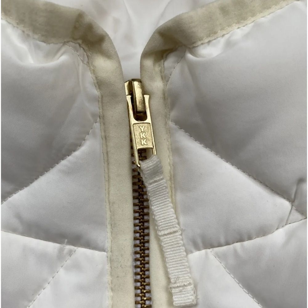 J CREW Women Cream Quilted Full Zip Puffer Vest Size XXS - Picture 7 of 13